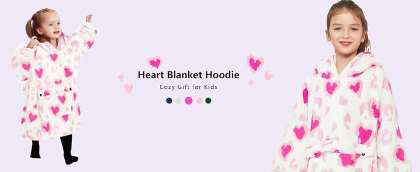 KFUBUO Wearable Blanket Hoodie for Kids Sherpa Patterns Oversized Sweatshirt Blanket With Pocket 6-10 Year Old Girl Boy Birthday Gifts Cat