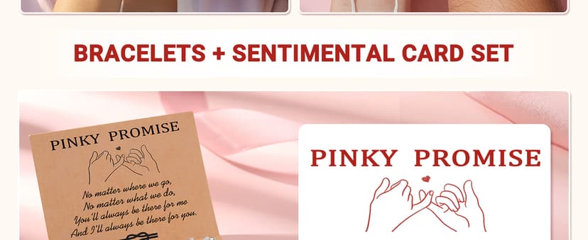 UNGENT THEM Pinky Promise Knot Couples Bracelets Anniversary Christmas Valentines I Love You Gifts for Boyfriend Girlfriend Women Men