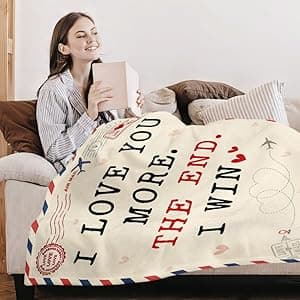 Christmas Anniversary Couple Gifts for Women - I Love You More Soft Fleece Throw Blanket 50x60 in - Birthday Romantic Gifts for Girlfriend Boyfriend Wife Husband, I Love You Gift for Him Her