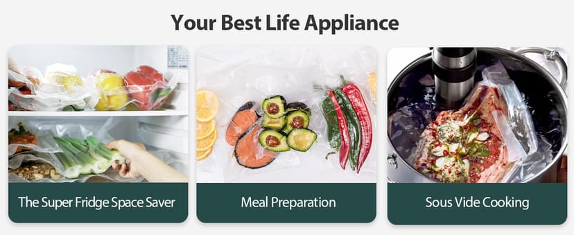 95kPa Vacuum Sealer Machine with AquaLock Technology, for Moist Seals, 2X Seal & 130W, Fully Automatic Food Sealer, Built-In Cutter, Bag Storage & Hose, Precision Sealing, 2 Bag Rolls,Stainless Steel