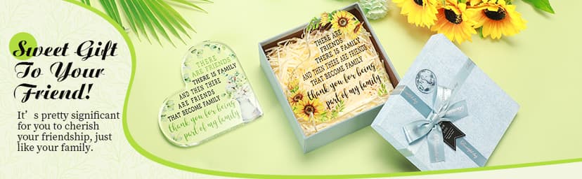 Christmas Friendship Gift for Women Girls Going Away Best Friend Birthday Gifts Friend Acrylic Plaque for Coworker Retirement Christmas Keepsake Decor(Heart)