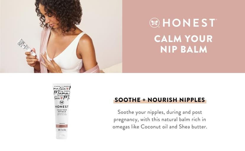 The Honest Company New Mama Care Essentials Gift Set | Hospital Bag Must Haves | Travel Size Nip Balm (0.5 oz), Glow On Body Cream (1 oz), Gotta Glow Face Wash (1.75 fl oz), Reusable Pouch