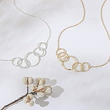 HOPE LOVE SHINE Unbiological Sister Gift - Sister Necklace, Jewelry 16+2", Sterling Silver, 2 Interlocking Rings