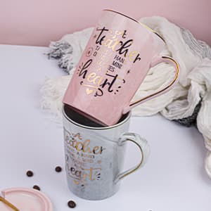 Unique Teacher Appreciation Gifts for Women - Best Teachers Christmas Mug for Teachers from Student, 14Oz Pink Marble Ceramic Gold Print Teacher Cup, Birthday Retirement Graduation, Nice Gift Boxed