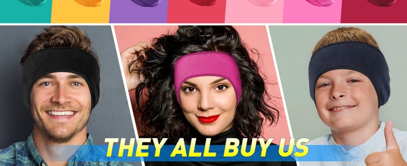 JOEYOUNG Fleece Ear Warmers for Men Women Kids - Winter Headband Ear Muffs Ear Covers for Cold Weather Running Cycling Ski