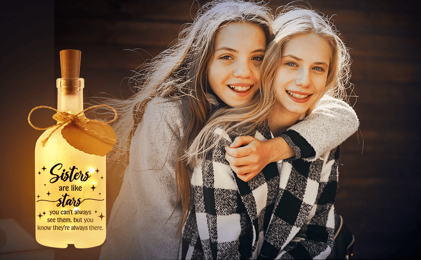 Sister Gift Sisters Birthday Gifts Birthday Gifts for Sisters from Sisters Brother Christmas Mothers Day Valentines Day Gift for Sisters Adult Decorations Decorative Bottle Jar Lighting