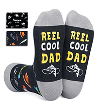 Dark Blue Reel Cool Socks - Funny Gifts For Godfather Step Dad Son In Law Cousin