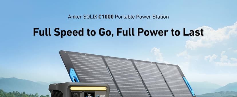 Anker SOLIX C1000 Portable Power Station with 200W Solar Panel, 1800W Solar Generator, 1056wh LFP (LiFePO4) Battery, 6 AC Outlets, Up to 2400W for Home, Power Outages, and Outdoor Camping