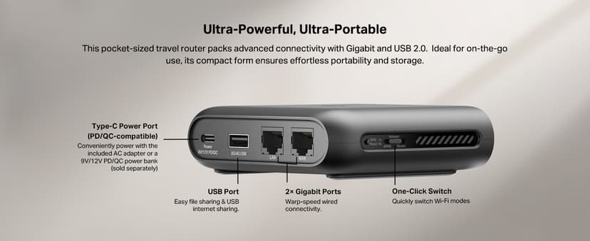 TP-Link Ultra-Portable Wi-Fi 6 AX1500 Travel Router TL-WR1502X | Easy Public WiFi Sharing | Hotel/RV/Travel Approved | Phone WiFi Tether | USB C Powered | Multi-Mode | Tether App | Durable Design