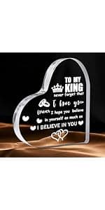 Gifts for Girlfriend, Birthday Anniversary Cute Presents for Women GF, I love you Romantic Gift Paperweights 3.9" x 3.9" Acrylic Heart Plaque, Christmas Gift for Her