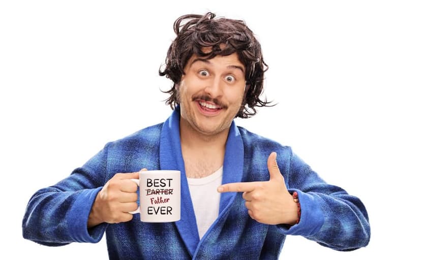 5Aup Fathers Day Christmas Gifts Funny Dad Coffee Mug from Child Daughter Son Kids, Best Father Ever Cups 11 Oz, Unique Birthday and Holiday Gifts for Dad Father