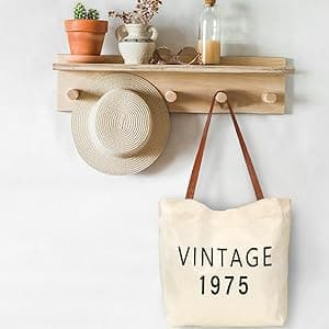 50th Birthday Gifts for Her,50th Birthday Gifts for Women,Gift for 50 Year Old Woman,50 Year Old Gift for Women-Vintage 1975 Tote Bag