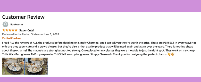 Simply Charmed Christmas Wine Glass Charms - Set of 6 Magnetic Drink Markers Great for Stemless Glasses - Winter Holiday Hostess Gift