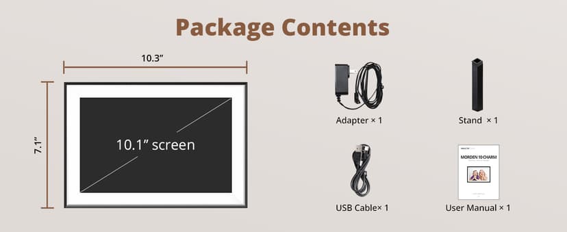 Dragon Touch 10.1'' WIFI Digital Picture Frame - 1280*800 HD IPS Touch Screen Digital Photo Frame Display, Auto-Rotate, Share Photos/Videos Instantly via Free App Best Gifts for Birthday, Wedding, Mom