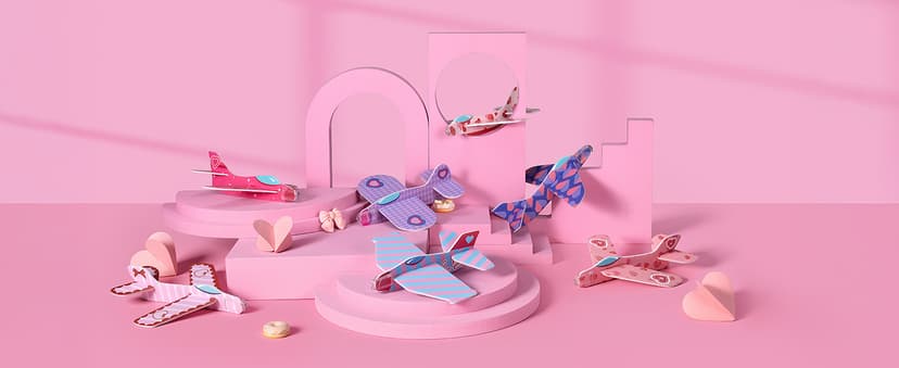 28 Pack Valentines Day Cards for Kids School with Foam Airplane, Valentines Day Gifts For Kids, Valentines Exchange Prize Gifts Cards Boys & Girl, Airplane Valentines Party Favors