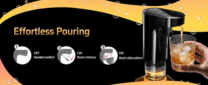 5-in-1 Electric Wine Decanter with Aerator,Digital Alcohol Bottle Dispenser Adjustable Dosing,Smart Whiskey Pourer, Liquor/Spirits Pump Automatic,Nice Gifts for Women Men Mom Dad Husband Boss(Black)