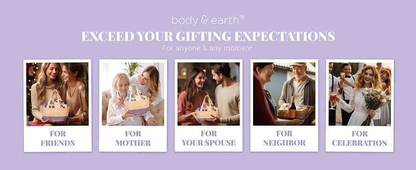 Spa Gift Baskets for Women - Body & Earth 11pcs Lavender Gift Sets with Bubble Bath, Shower Gel, Body Lotion, Birthday Gifts for Women, Spa Kit for Mom Gifts, Purple Gifts, Christmas Gifts for Her