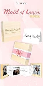 11 Bridesmaid Proposal Card Set - 8 Will You Be My Bridesmaid Card, 2 Will You Be My Maid Of Honor, 1 Matron Of Honor Invitation, Asking Bridesmaid Proposal Gifts Ideas