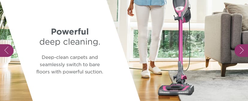 Shark HV371 Rocket Pro DLX Corded Stick, Removable Hand Vacuum, Advanced Swivel Steering, XL Cup, Crevice Tool, Upholstery Tool & Anti-Allergen Dust Brush, Fuchsia, Capacity