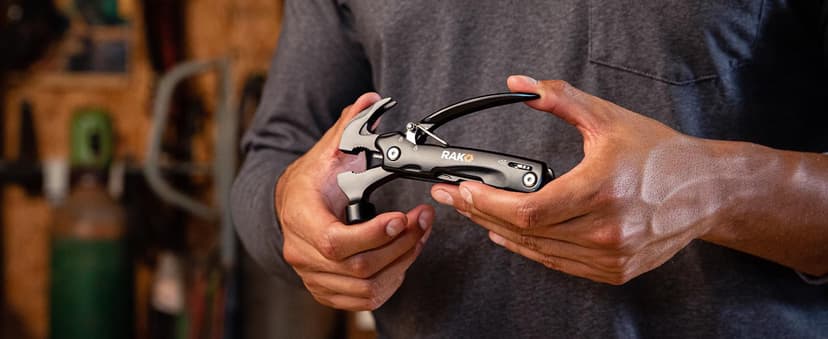 RAK Hammer Multitool BirthdayGifts for Men - Cool Unique Gifts Who Have Everything - Compact DIY Survival Multi Tool - Backpacking & Camping Accessories - Gadget Gifts