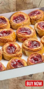Fruit Danish Pastries | Christmas Holiday Corporate Food Gifts in Gift box |12 Individually Wrapped ASSORTED Fruit Filled Cinnamon Buns | Halloween, Thanksgiving-Stern’s Bakery