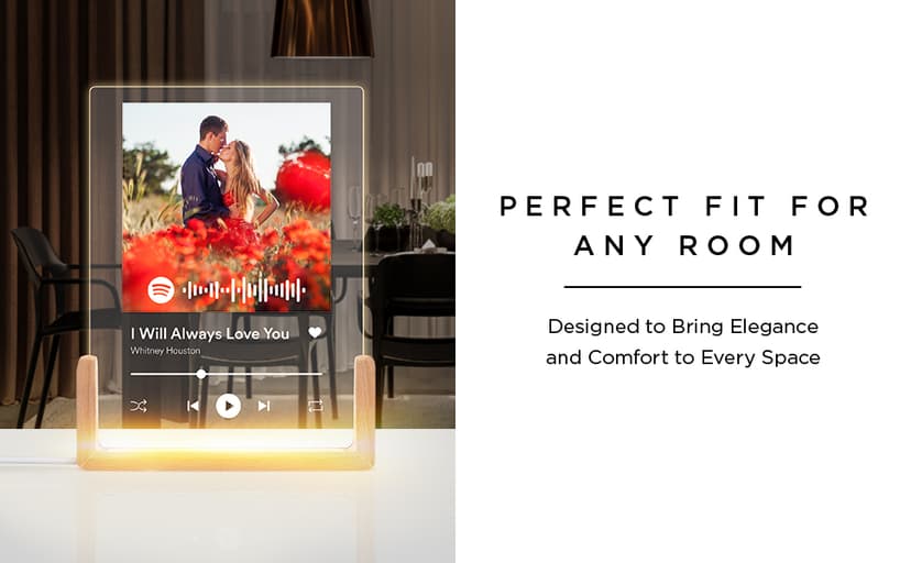 My Sign Center Personalized Gifts for Girlfriend, Her, Women, Wife - Custom Spotify Plaque, Customized Picture Frame For Couple, Boyfriend, Him, Anniversary and Birthday, 6"x8" Acrylic Photo