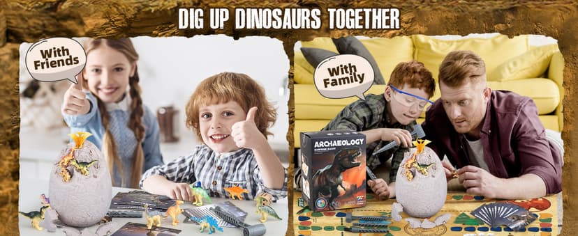 Jumbo Dino Egg Dig Kit, Dinosaur Toys for Kids 5-7 8-12 with 12 Dinosaurs, Dinosaur Toys for 5 6 7 8 Year Old Boy Birthday Gift, Dinosaur Eggs Excavation Gifts for 5 6 7 Year Old Boy Girl