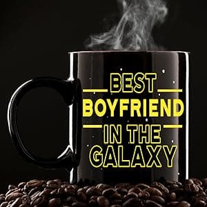 Fatbaby Best Boyfriend in the Galaxy Coffee Mug,Funny Birthday Valentine's Day Christmas Gifts For Boyfriend Him Tea Cup 11 oz