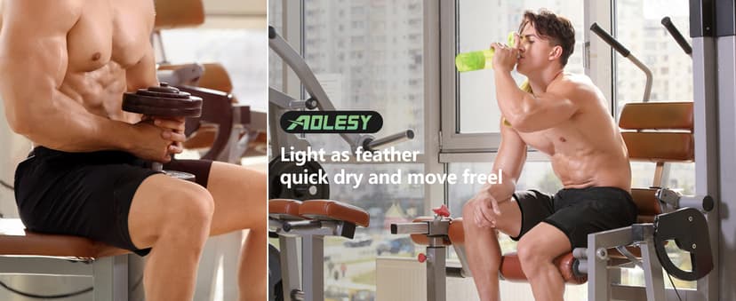 Aolesy Men's 2 in 1 Running Shorts 5" Workout Gym Athletic Shorts for Men Quick Dry Lightweight Training Shorts with Pockets