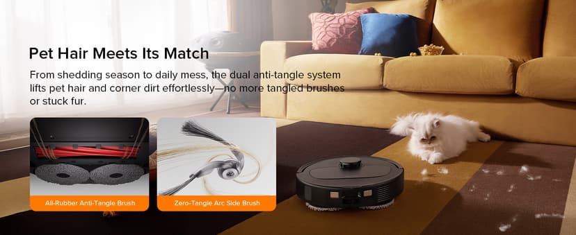 roborock Qrevo Series Robot Vacuum and Mop, 8000Pa Suction, Upgraded from Qrevo S, Anti-Tangle Brushes, Smart Obstacle Avoidance, Auto Mop Washing, All-in-One Dock, 200RPM Spinning Mops, Black(QV 35A)