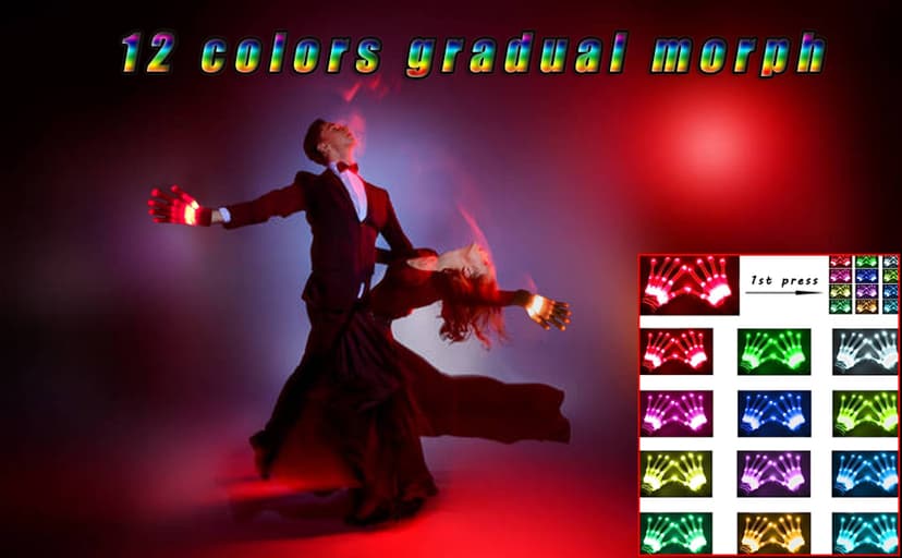 Kids Toys 12 Colors LED Gloves Cool Toys Gifts for Age 3-5 6-8 Years Old Boys Girls Halloween Costumes Light Up Gloves Stocking Stuffers Christmas Birthday Parties Gifts (1 Pairs S)