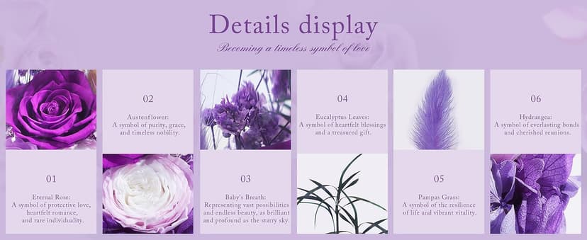 Gifts for Women Birthday Preserved Rose Forever Flower in Glass Angel Figurines Fresh Flowers for Delivery for Mom Real Colorful Roses for Grandma Sister Wife Her from Daughter