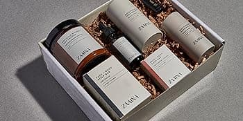 ZAAINA Men’s Self Care Kit – Luxury Spa Gift Set for Men with Face Serum, Soaps, Heel Balm & Lip Balm – Grooming Care Package for Men – Birthday & Relaxation Kit (Premium Set with Whiskey Candle)