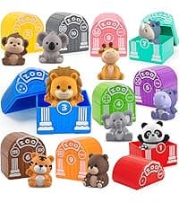 Aigybobo Farm Animals Big Barn Toys for 1 2 3 Year Old, Toddler Montessori Learning Toy, Farm Playset with Animal Figures and DIY Stickers, Christmas Birthday Gift for Baby Boys Girls Age 12-18 Months