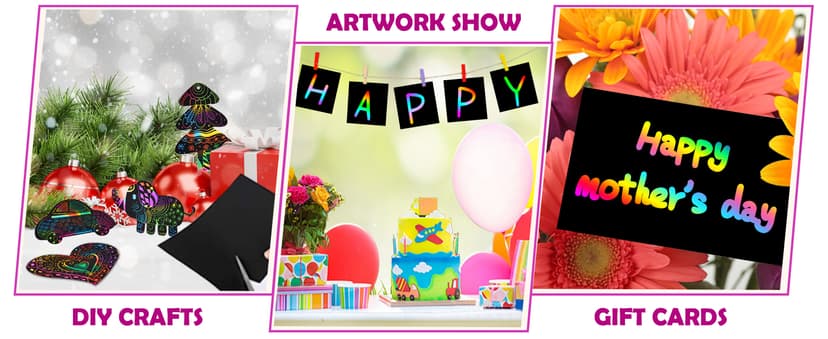 FUNNYB&G Rainbow Scratch Paper Art for Kids - 60 Pcs Magic Rainbow Scratch Paper Off Set Scratch Easter Crafts Arts Supplies Kits Pads Sheets for Party Games Halloween Christmas Birthday Gifts