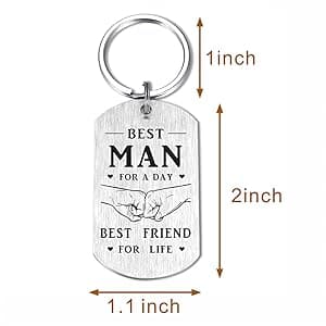 Alotozo Wedding Day Keychain - Bridal Shower Gifts for Bride Groom Groomsmen Bridesmaid Maid of Honor Father