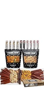 Nuts Gift Basket for Men - Cashews, Almonds, Peanuts in Unique Tin Gift Box – Birthday Gift for Men, Food Gift Basket for Men, Dad, Care Package, Assorted Nuts, Healthy Snack Gift Basket