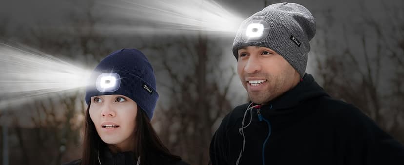 Etsfmoa Unisex Beanie with The Light Gifts for Men Dad Father USB Rechargeable Caps