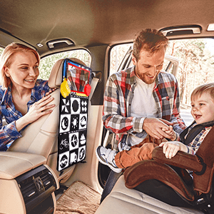 Tummy Time Baby Mirror Infant Toys Newborn 0 3 Months Brain Development with Crinkle Cloth Book Teether Black and White High Contrast Baby Toys 2 4 5 0-6 Month Boys Girls Sensory Activity Shower Gifts