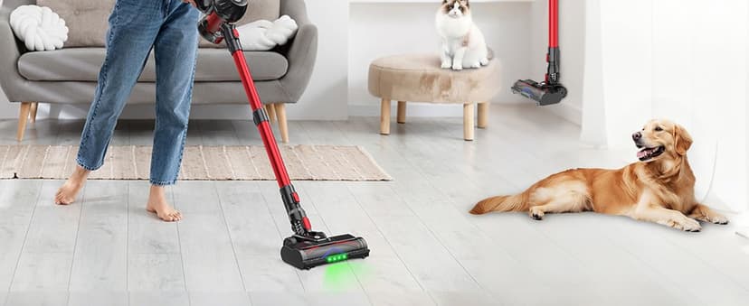 Cordless Vacuum Cleaner, 500W 45Kpa 60Mins Stick Vacuum Cleaner for Home, Self-Standing Vacuum with 1.5L Dust Cup and HEPA Filter, Anti-Tangle Brush for Hardwood Floors, Carpets, and Pet Hair