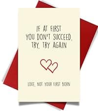 Cheerin Funny Greeting Card with Envelope - Anniversary Card - Romantic Birthday Card - Hilarious Gifts for Him Her Girlfriend Boyfriend Wife Husband