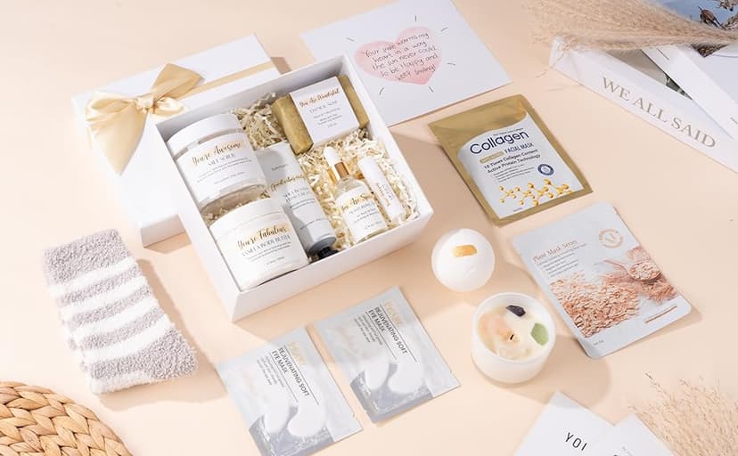 Spa Gifts for Women 13Pcs Mothers Day Gifts Happy Birthday Gift Baskets, Christmas Relaxing Home SPA Kit Bath Set Self Care Package Thank You Box for Mom Her Sister Teacher Friends Friendship