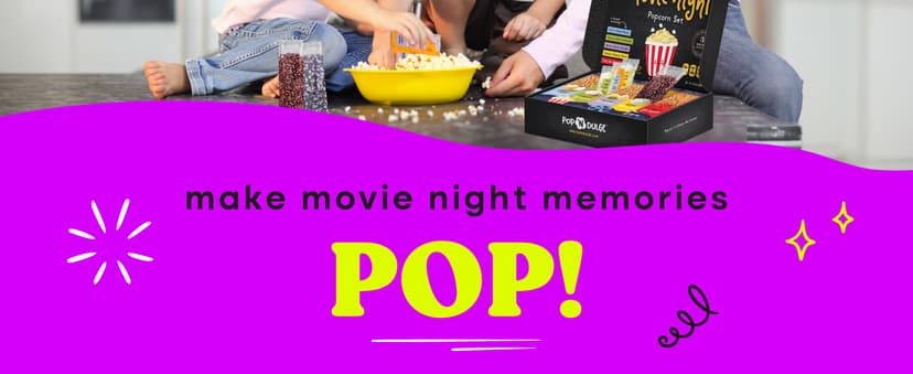 Pop n' Dulge Popcorn Movie Night Supplies 16 pcs Gift Set, 5 Gourmet Popcorn Kernels, 5 Seasoning Variety Packs Non-GMO Kosher Snacks, Great Housewarming Family Date Night Gifts Basket Ideas For Him Her