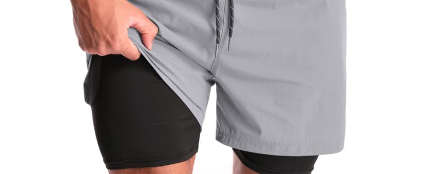 Aolesy Men's 2 in 1 Running Shorts 5" Workout Gym Athletic Shorts for Men Quick Dry Lightweight Training Shorts with Pockets