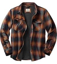 Legendary Whitetails Men's Plaid Flannel Shirt Jacket Quilted with Hood Polyfill Insulated