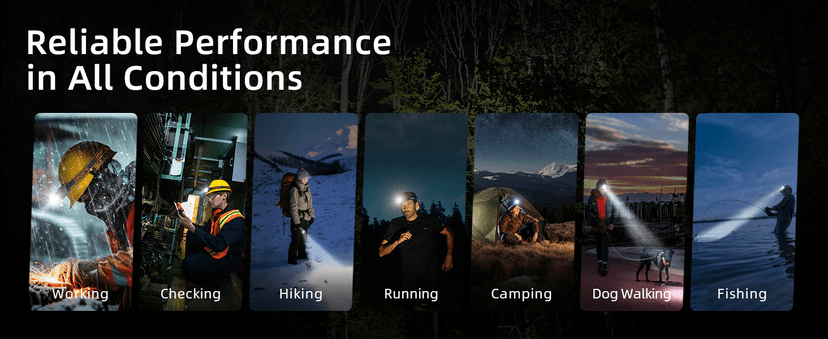 SuperFire SuperFire Rechargeable Headlamp 1000 Lumens - Waterproof Hands-Free Light with 5 Modes & Magnetic Base | Gift for Men, Dads, Outdoorsmen | Camping, Hunting, Work, Emergency (TH04-S)