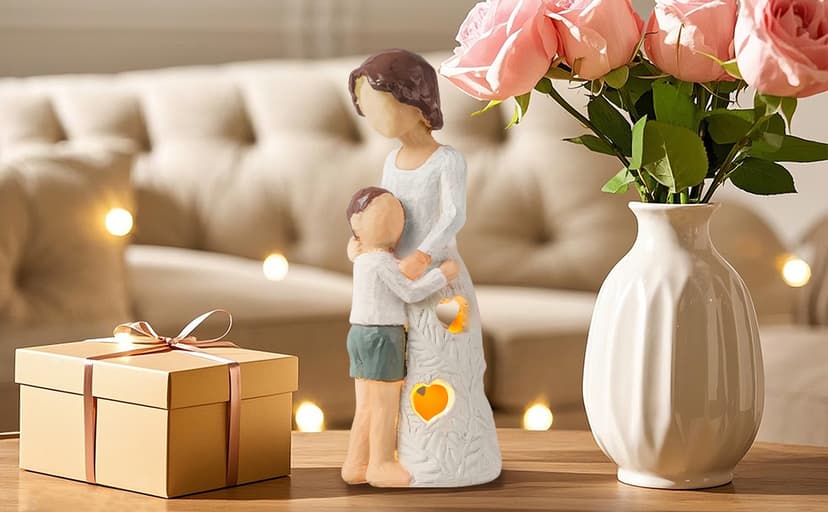 Mothers Day Birthday Gifts for Mom from Son, Mom Gifts from Son - Happy Birthday, Christmas, Valentine's Day Gifts Mom Son Figurine Lantern