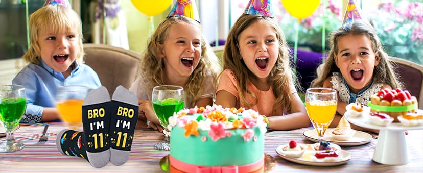 HAPPYPOP Birthday Gifts Ideas for Boys - Socks for Kids Girls Age 5-12 with Greeting Card