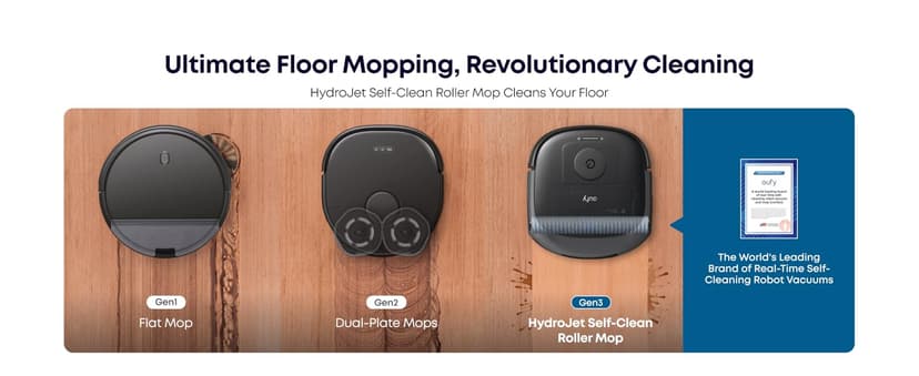 eufy Robot Vacuum E25, HydroJet System with Roller Mop, 20,000 Pa Turbo High Suction, All-in-One Robot Vacuum and Mop Combo for Home, Edge-to-Corner Cleaning, Zero-Tangle Design, AI Obstacle Avoidance