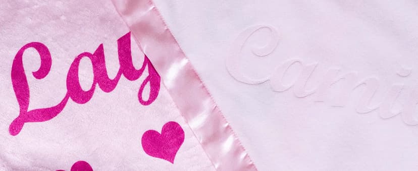 Custom Catch Personalized Baby Blanket for Girls - Pink - Newborn or Infant Gift with Name